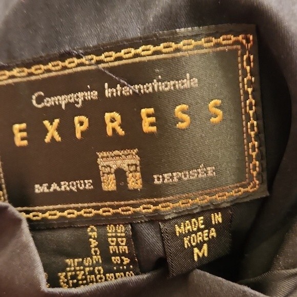 Compagnie Int'l Express Vintage Faux Fur Reversible Black Coat Size M 1990s - Picture 12 of 13